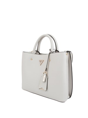 Borsa a mano Guess Jeans in ecopelle avorio effetto martellato in DONNA