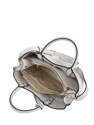 Borsa a mano Guess Jeans in ecopelle avorio effetto martellato in DONNA
