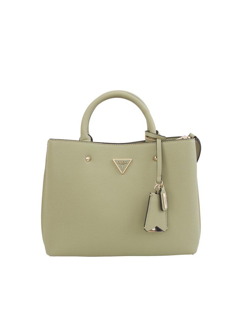 Borsa a mano Guess Jeans in ecopelle verde effetto martellato