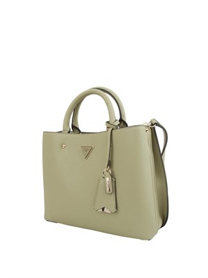 Borsa a mano Guess Jeans in ecopelle verde effetto martellato in DONNA