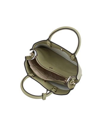 Borsa a mano Guess Jeans in ecopelle verde effetto martellato in DONNA