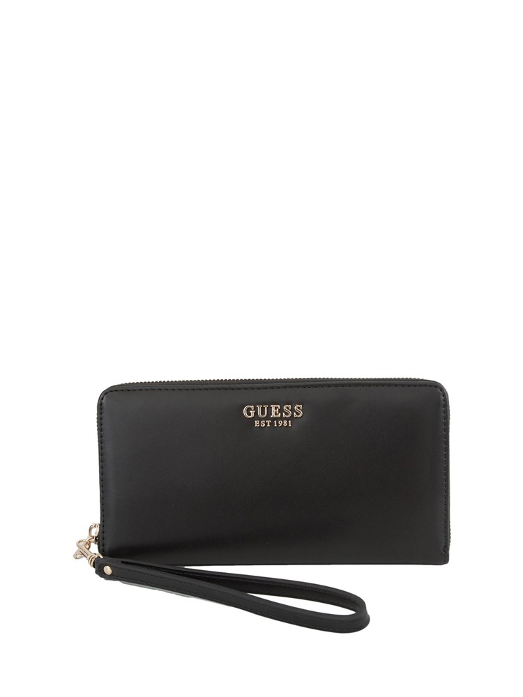 Portafoglio donna Guess Jeans in ecopelle nera con effetto matelassé