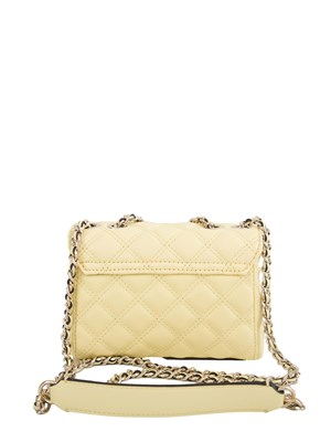 Borsa a tracolla Guess Jeans in similpelle trapuntata gialla e tracolla catena in DONNA