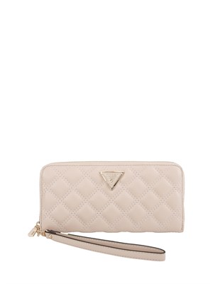 Portafoglio donna Guess Jeans in ecopelle rosa cipria con effetto matelassé in DONNA