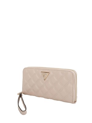 Portafoglio donna Guess Jeans in ecopelle rosa cipria con effetto matelassé in DONNA