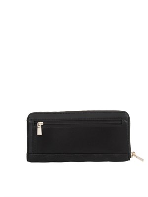 Portafoglio donna Guess Jeans in ecopelle nera con zip ad apertura ampia in DONNA