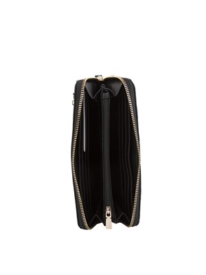 Portafoglio donna Guess Jeans in ecopelle nera con zip ad apertura ampia in DONNA