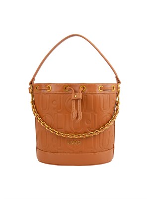 Borsa donna Liu Jo secchiello medio in ecopelle cuoio con logo in DONNA