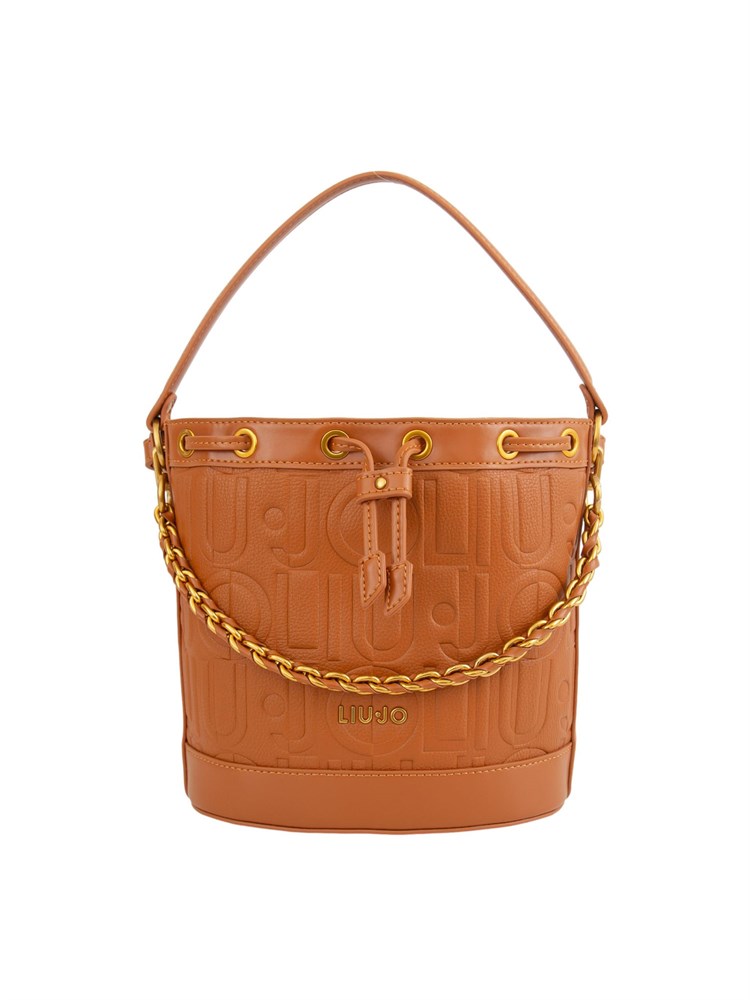 Borsa donna Liu Jo secchiello medio in ecopelle cuoio con logo