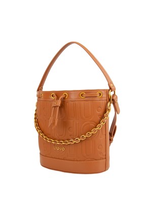 Borsa donna Liu Jo secchiello medio in ecopelle cuoio con logo in DONNA