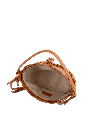 Borsa donna Liu Jo secchiello medio in ecopelle cuoio con logo in DONNA