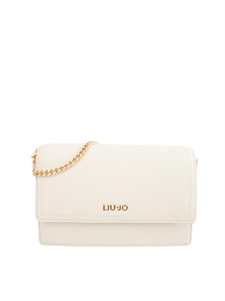 Borsa donna Liu Jo in pelle ecologica avorio con cuciture e piccola pochette