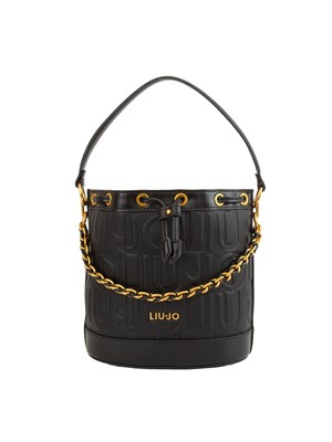Borsa donna Liu Jo secchiello medio in ecopelle nera con logo in DONNA
