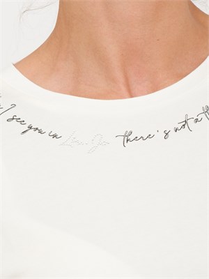 T-shirt bianca Liu Jo donna con stampa lettering sul collo in DONNA