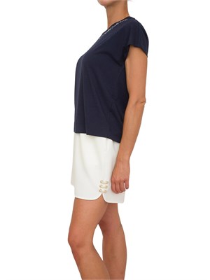 T-shirt nera Liu Jo donna con stampa lettering sul collo in DONNA