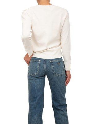 Maglia avorio Nenette con scollo V e maniche con taglio e inserto oro in DONNA