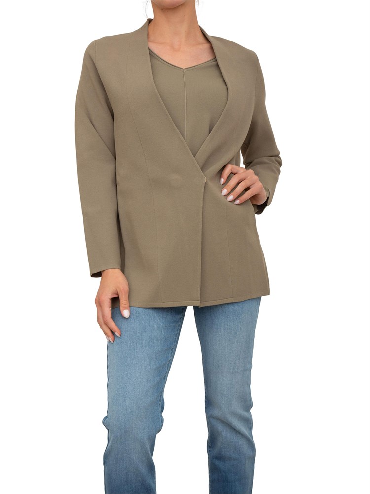 Cardigan giacca Nenette in maglia verde salvia