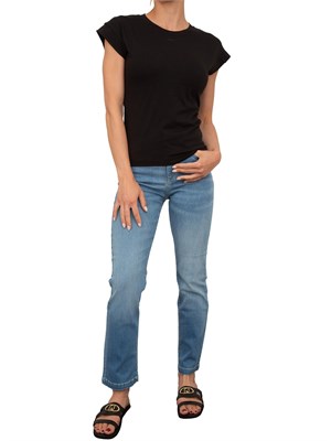 T-shirt nera Nenette maniche corte e logo monogram tono su tono in DONNA