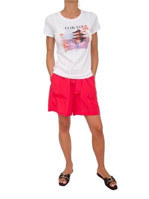 T-shirt bianca Liu Jo donna con stampa grafica con strass in DONNA