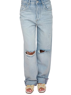 Jeans destroyed Liu Jo donna con lavaggio chiaro effetto used e risvolto in DONNA
