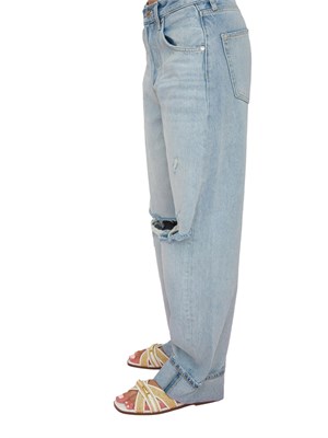 Jeans destroyed Liu Jo donna con lavaggio chiaro effetto used e risvolto in DONNA
