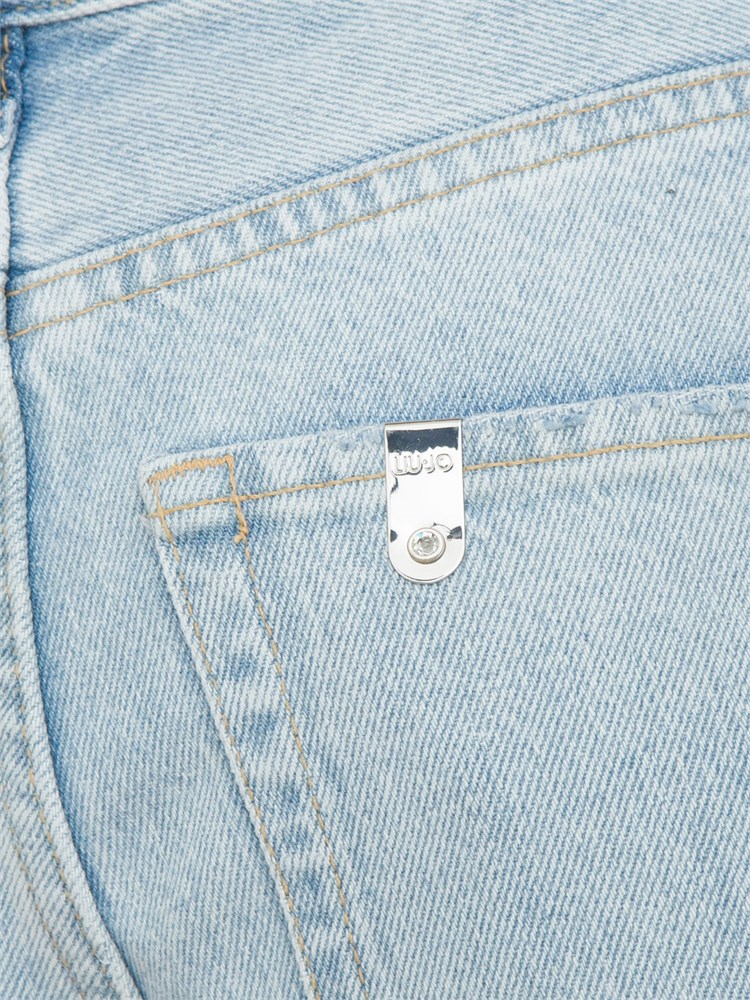 Jeans destroyed Liu Jo donna con lavaggio chiaro effetto used e risvolto