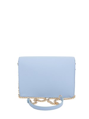 Borsa a tracolla celeste Liu Jo con patta maxi logo e tracolla a catena in DONNA