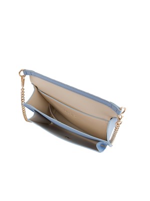 Borsa a tracolla celeste Liu Jo con patta maxi logo e tracolla a catena in DONNA