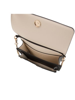 Borsa a tracolla nera Liu Jo con patta maxi logo e tracolla a catena in DONNA
