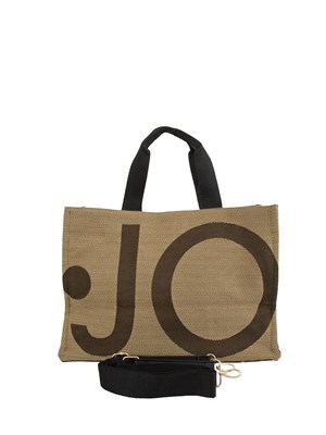 Tote bag Liu Jo donna tessuto jacquard beige con maxi logo in DONNA