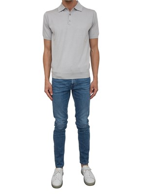 Jeans 5 tasche Siviglia blu denim in cotone stretch in UOMO