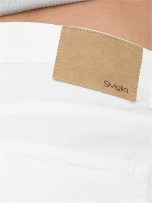 Pantalone chino Siviglia bianco in cotone in UOMO