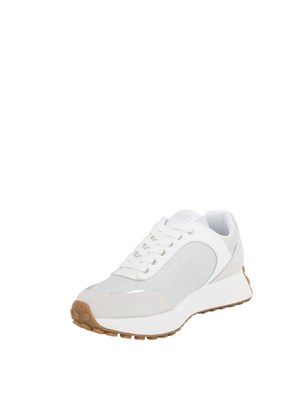 Sneakers bianche Liu Jo con logo argento e battistrada sul tallone. in DONNA