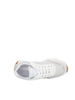 Sneakers bianche Liu Jo con logo argento e battistrada sul tallone. in DONNA