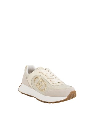 Sneakers beige Liu Jo con logo argento e battistrada sul tallone. in DONNA