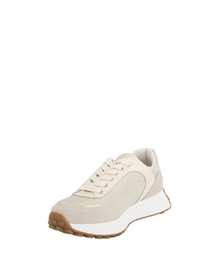 Sneakers beige Liu Jo con logo argento e battistrada sul tallone. in DONNA