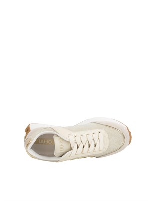 Sneakers beige Liu Jo con logo argento e battistrada sul tallone. in DONNA