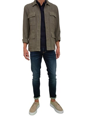 Polo uomo Guess Jeans in piquet di cotone blu con logo ricamato in UOMO