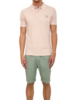 Polo uomo Guess Jeans in piquet di cotone rosa con logo ricamato in UOMO