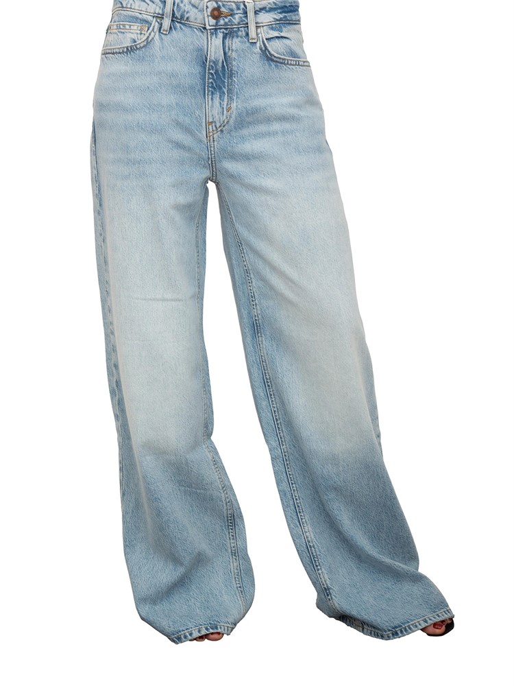 Jeans chiaro donna Guess Jeans modello relaxed con lavaggio scolorito