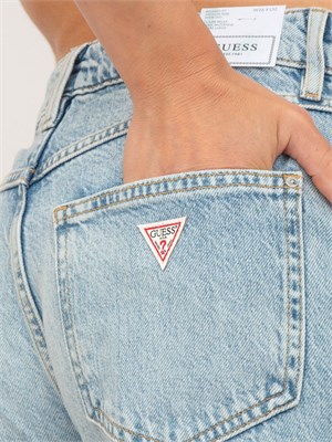 Jeans chiaro donna Guess Jeans modello relaxed con lavaggio scolorito in DONNA