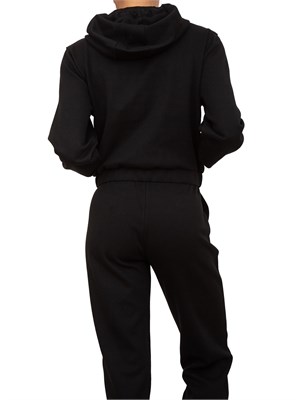 Felpa nera Guess Jeans donna con cappuccio e logo in DONNA
