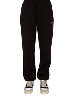 Pantalone jogger nero Guess Jeans donna con logo strass in DONNA