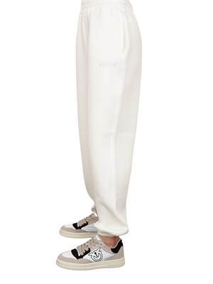Pantalone jogger bianco Guess Jeans donna con logo strass in DONNA