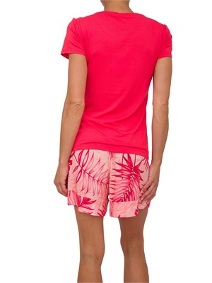 T-shirt rossa Liu Jo donna con grande logo strass in DONNA