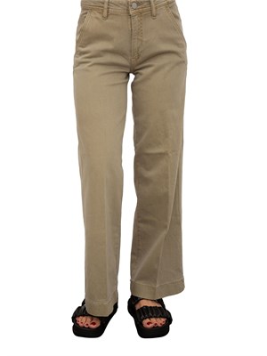Jeans chino Guess Jeans verde army modello cropped a gamba larga in DONNA