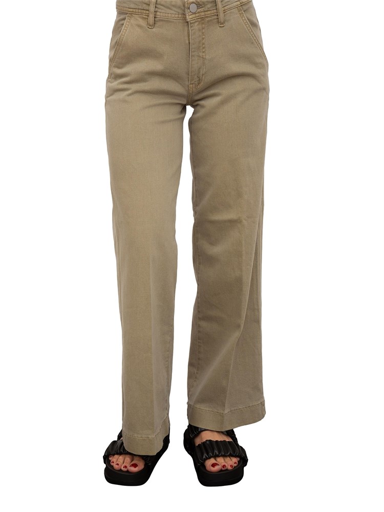 Jeans chino Guess Jeans verde army modello cropped a gamba larga