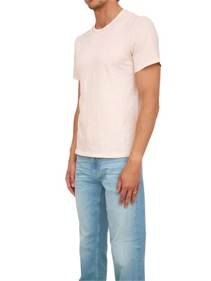 T-shirt uomo a girocollo Guess Jeans in cotone rosa in UOMO