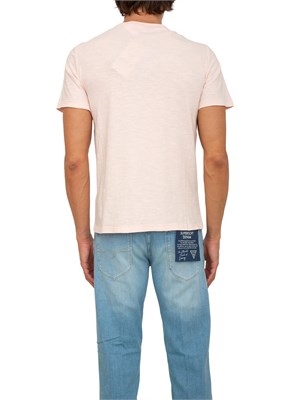 T-shirt uomo a girocollo Guess Jeans in cotone rosa in UOMO