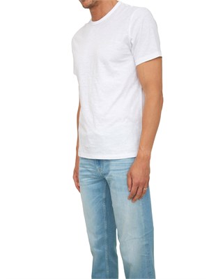 T-shirt uomo a girocollo Guess Jeans in cotone bianco in UOMO